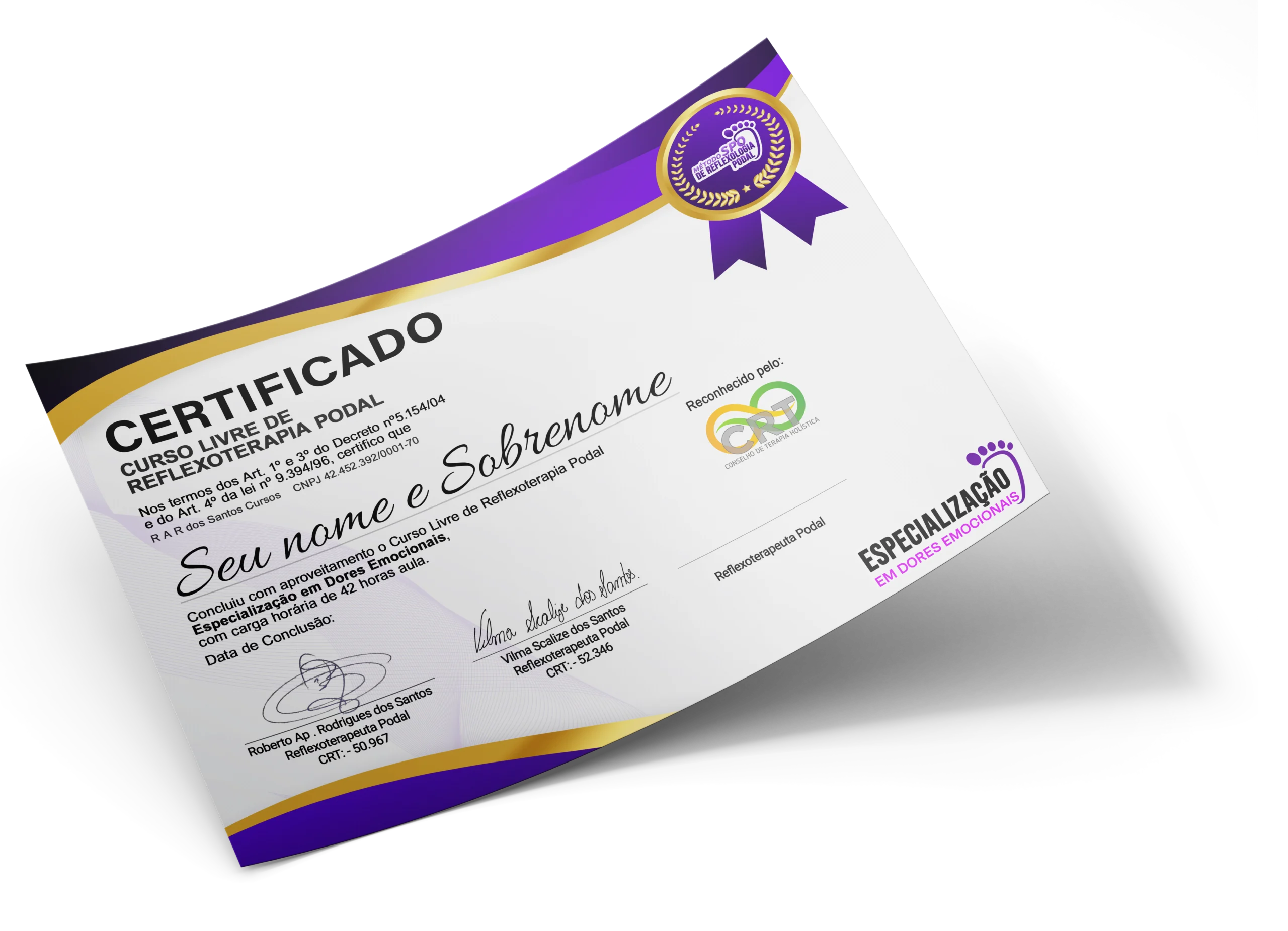 Certificado da Especialização em Dores Emocionais
